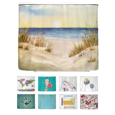 Afbeelding van arteneur® Anti schimmel douchegordijn, 240 x 200 cm, gerecycled, Oeko Tex standaard 100, verzwaarde zoom, ondoorzichtig, waterdicht, wasbaar, 16 ringen en e book (Nederlands niet gegarandeerd), hart