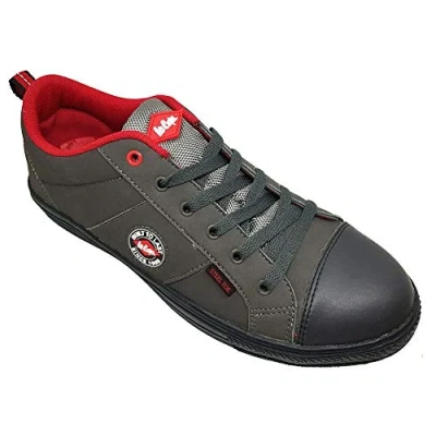 Afbeelding van Lee Cooper LCSHOE054 Workwear SB/SRA retro basketballaarzen, unisex veiligheidslaarzen met modern design, veiligheidsschoen, grijs, 36 EU