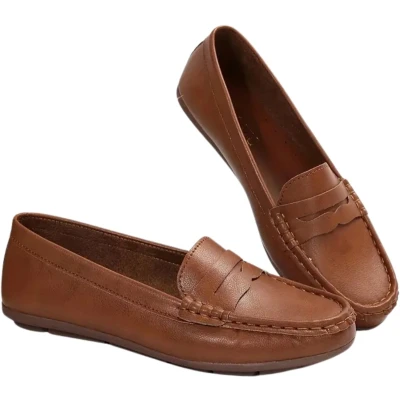 Afbeelding van Bovista Loafers Dames Met Hak Damesschoenen Instappers Bruin Maat 39