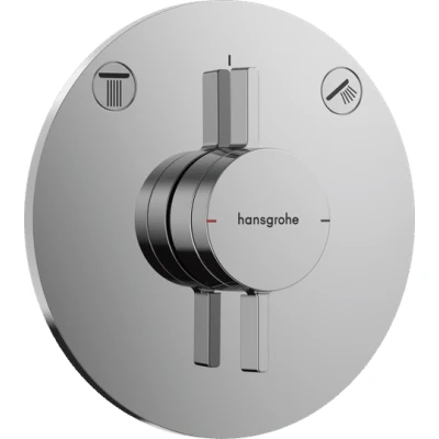 Afbeelding van Hansgrohe Duoturn afdekset badkraan rond vo/2 functies chroom
