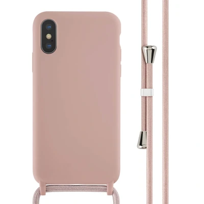 Afbeelding van Apple iPhone Xs Hoesje Siliconen en TPU (zacht) iMoshion Softcase/Koordhoesje/Backcover Roze Telefoonhoesje