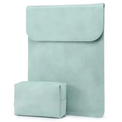 Afbeelding van HYZUO 15 16 Inch Laptop Hoes Sleeve Laptophoes Laptoptas Compatibel met 2019 2021 MacBook Pro A2141/Surface 4/3 Inch/Dell XPS 15/2012 Kleine Tas, Muntgroen