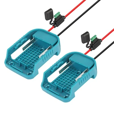 Afbeelding van 2 Pak QUPERR Power Wheel Adapter met Zekering &amp; Schakelaar, Accu voor Makita 18V Lithium Accu, Convertor DIY Werklampen, Ride On Truck, RC Toys en Robotics.