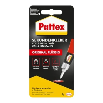 Afbeelding van Pattex superlijm vloeibaar, 3 g vaatwasmachinebestendige voor vele directe reparaties, sneldrogende kleurloze vloeibare lijm
