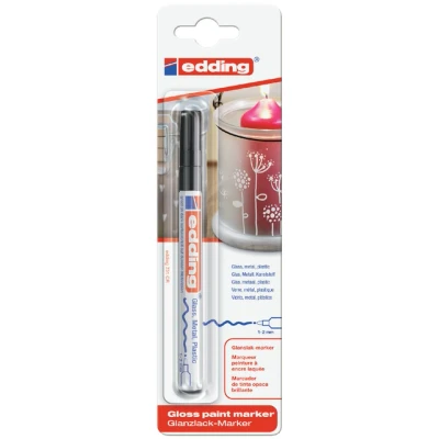Afbeelding van Viltstift edding 751 lakmarker rond 1 2mm zwart blister à stuk