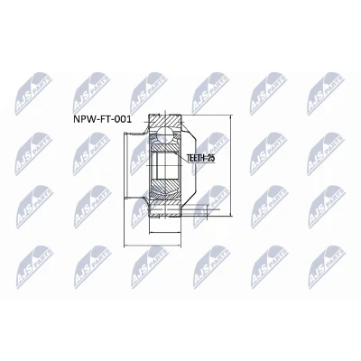 Afbeelding van Homokineet reparatie set, aandrijfas NTY NPW FT 001
