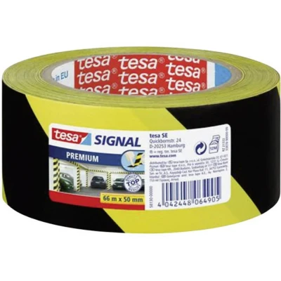 Afbeelding van Tesa aanduidingtape donkergeel met zwart 6 cm x 66 mtr Tape (klussen)