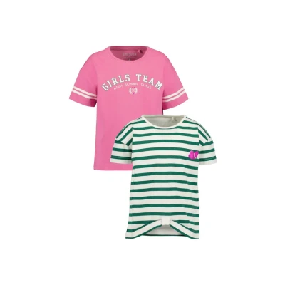 Afbeelding van Blue Seven 2ER PACK Tshirt print voor kinderen, Maat: 92, M azalee dk grün