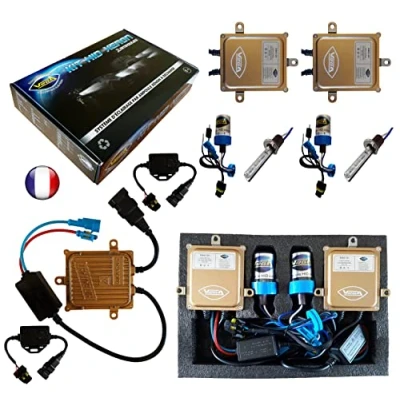Afbeelding van Kit HID Xenon Frans merk Vega® H1 55 W Canbus foutvrij ODB design ASIC lampen op metalen basis 6000 K