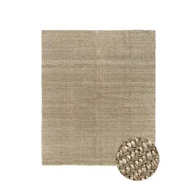 Afbeelding van HAMID Vloerkleed Jute Natuurlijk Kleur, Alcazar Tapijt 100% Natuurlijke Jutevezel, Zacht en Gemiddelde Weerstand, Handgeweven, Woonkamer, Slaapkamer, Hal (300x250cm)