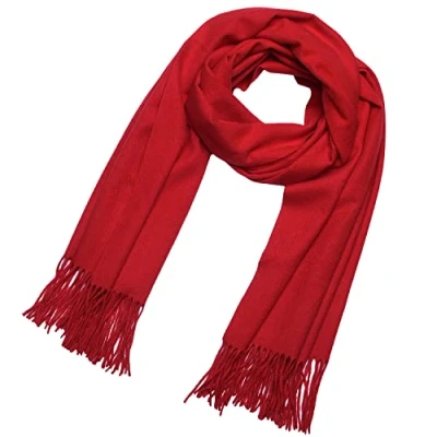 Afbeelding van DonDon Dames winter sjaal groot en donzig 200 x 70 cm Rood