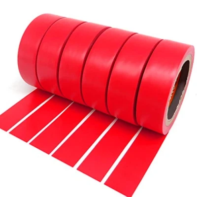 Afbeelding van Rouge PVC électrique ruban isolant Rouleau de 6 rubans adhésif puissant 17 mm x 9 m