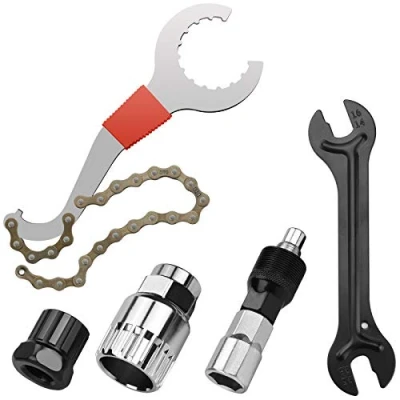 Afbeelding van Drado fiets Cassette Removal tool Multifunctioneel, ketting gereedschap set, reparatie met 5 11 compartimenten compatibele zweep Crank as demontage