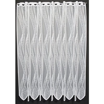 Afbeelding van 11,5 cm netto gordijn 110 hoog geheel wit, wit