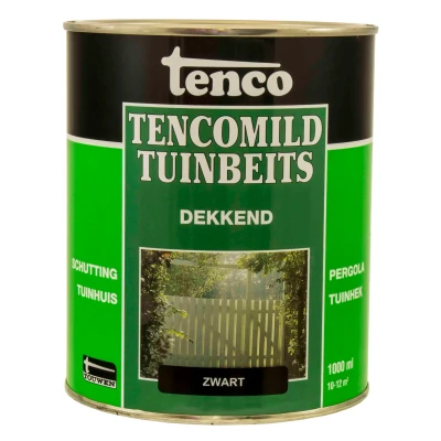 Afbeelding van Tenco Tencomild Tuinbeits Dekkend 1 ltr zwart Buiten onderhoud