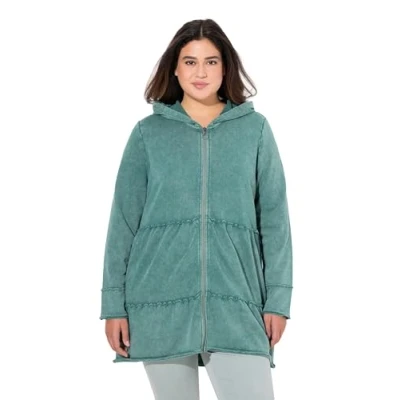 Afbeelding van Ulla Popken Tiered Flounce Panel Vest, Dames, Maat: 54/56, Green