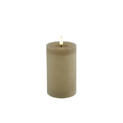 Afbeelding van Countryfield Lyon LED kaars/stompkaars beige D7,5 x H12,5 cm timer kaarsen