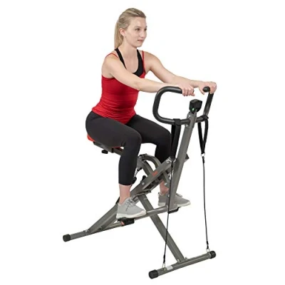 Afbeelding van Sunny Health &amp; Fitness Row N Ride PRO, Full Body Combo Fitnessmachine met weerstandsbanden, eenvoudige installatie en opvouwbare roeier, bilspieren benen cardiotraining SF A020052