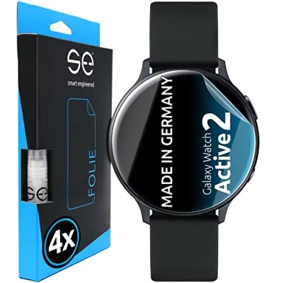 Afbeelding van 3D Screenprotector voor Samsung Galaxy Watch Active 2 44mm [4 stuks smart engineered] Volledig dekkende, transparante screenprotector, vriendelijk beschermhoesjes, Geen glas maar TPU folie