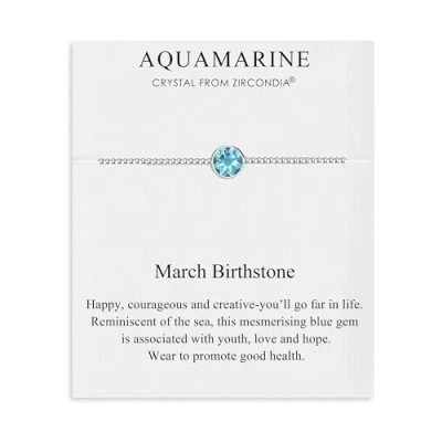 Afbeelding van Philip Jones Maart (Aquamarijn) geboortesteen armband gemaakt met Zirkondia® kristallen, Kristal, Kristal