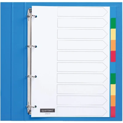Afbeelding van 5x Tabbladen 4 gaats 10 delig assorti tabs PP