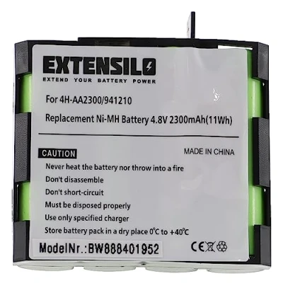Afbeelding van EXTENSILO Batterijvervanging voor Compex 941210, 941213, 4H AA1500, AA2000 medische technologie (2300 mAh, 4,8 V, NiMH)