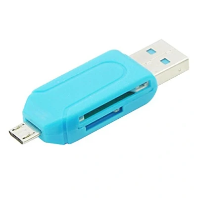 Afbeelding van Steellwingsf 2 in 1 USB OTG Kaartlezer Universele Micro TF SD voor PC Telefoon (Blauw)