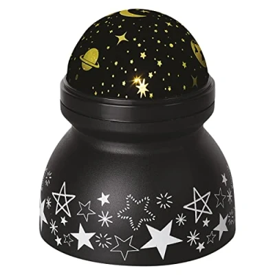 Afbeelding van EMOS Universum DCPW05 Led projector, decoratieve motieven in warmwit, plafond en wandprojectie, USB of batterijvoeding (3 x AAA), levensduur 10.000 uur, IP20 voor binnen, zwart