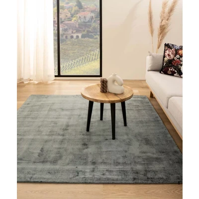 Afbeelding van Viscose Tapijt/Vloerkleed Vierkant Glamour Blauw 100x100 Cm
