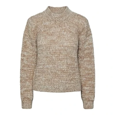 Afbeelding van Pieces Nomana Ls O Neck Fossil BEIGE S
