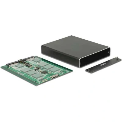 Afbeelding van 2x M.2 SSD naar USB micro behuizing Delock