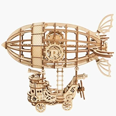 Afbeelding van Robotime 3d puzzel Airship 18 Cm Hout Naturel 176 delig