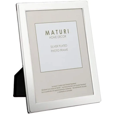Afbeelding van Maturi verzilverde fotolijst vlakke randafwerking 20 x 25 cm