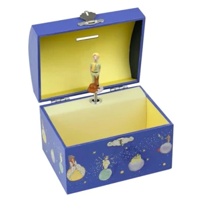 Afbeelding van Trousselier T83230 De kleine prins Saint Exupery hangslot spaarpot &amp; muziekjuwelendoos Ideaal kindercadeau muziek 4 seizoenen lente van Vivaldi kleur blauw