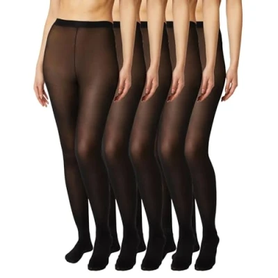 Afbeelding van FM London Collants 40 deniers (lot de 5) Femme Noir Medium
