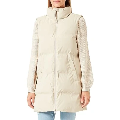 Afbeelding van Bestseller A/S Dames VMNOE AW23 Coated Waistcoat BOOS vest, Oatmeal, M, M