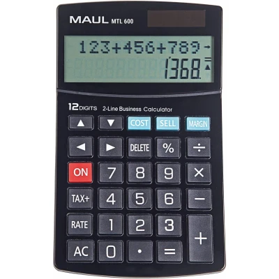 Afbeelding van Maul bureaurekenmachine MTL 600, 2 regelig, zwart