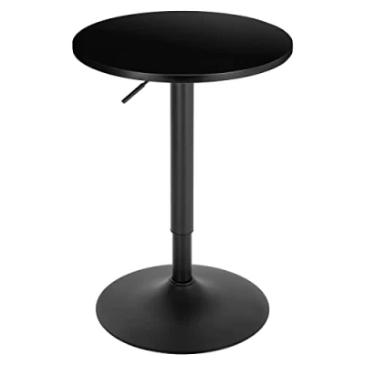 Afbeelding van WOLTU BT35sz Bartafel, in hoogte verstelbare tafel, 69,5 91,5 cm, multifunctionele feesttafel woonkamer, keuken, balkon, bistrotafel van MDF metaal, zwart