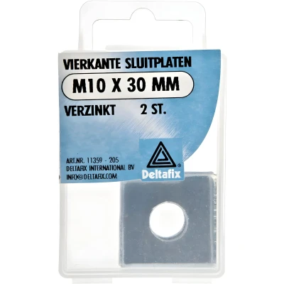 Afbeelding van Deltafix Vierkante sluitplaten M10 x 30mm 2 Stuks