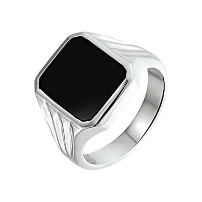 Afbeelding van Trendjuwelier huiscollectie Zegelring Onyx Zilver