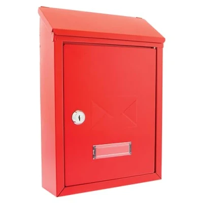 Afbeelding van Burg Wachter MB09R Avon Achteringang Wandmontage Gegalvaniseerd Staal Afsluitbare Weerbestendige Postbox Rood 21x30x7cm