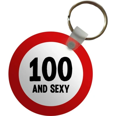 Afbeelding van Sleutelhanger Jubileum 100 jaar Quote Plastic Rond Uitdeelcadeautjes