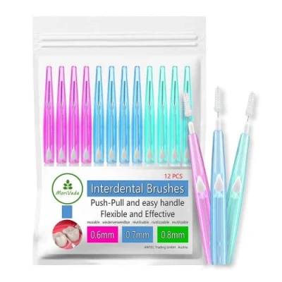 Afbeelding van MoriVeda® NP Vital Interdentale ragers Set van 12 (0,6/0,7/0,8 mm) I voor een schone mondhygiëne Push Pull functie Ontwikkeld samen met tandheelkundige laboratoria