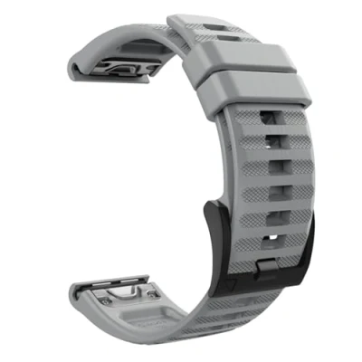 Afbeelding van MoKo Band compatibel met Garmin Fenix 7/7 Pro/6/6 Pro/5/5 Plus/Forerunner 965/955/945/Instinct/Instinct Solar/Instinct 2, 22 mm Quick Fit zachte siliconen verstelbare vervangende horlogeband grijs