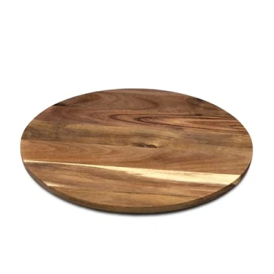 Afbeelding van Spetebo Acacia serveerschaal, draaibaar, 35 cm, draaiplateau voor kaas, worst, snacks, houten bord, serveerplank, kruidenrondel, taartplateau
