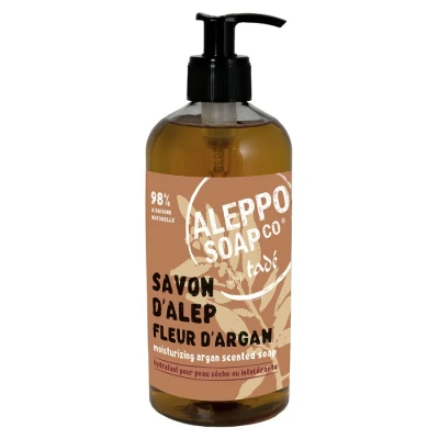 Afbeelding van Aleppo Soap Co zeep arganbloesem pomp 500 ml