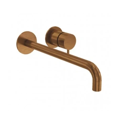 Afbeelding van Waterevolution Flow inbouw wastafelkraan PVD Geborsteld Koper met uitloop 25cm T116CPE 25
