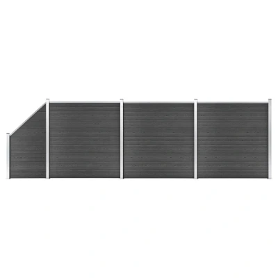 Afbeelding van Schuttingpanelenset 619x(105 186) cm HKC zwart