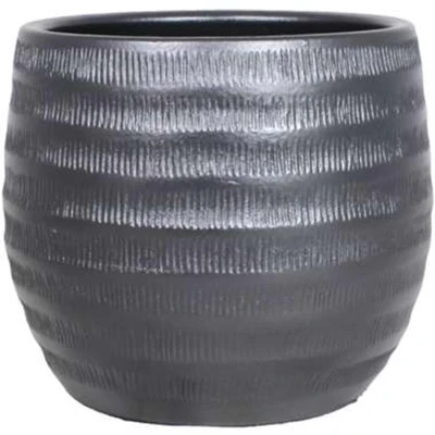 Afbeelding van Floran Plantenpot zwart mat keramiek 34 x 31 cm