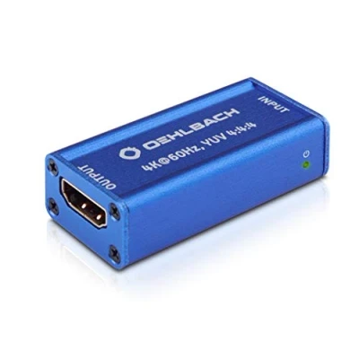 Afbeelding van Oehlbach UltraHD Repeater (HDMI signaalversterker voor signalen, HDR, Dolby Vision, 4K met 60Hz, HDCP 2.2) Kobalt blauw